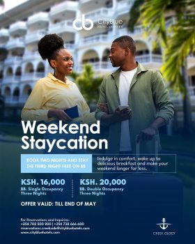 Weekend Staycation at City Blue Hotel, Nyali: 3 Nights for the Price of 2!