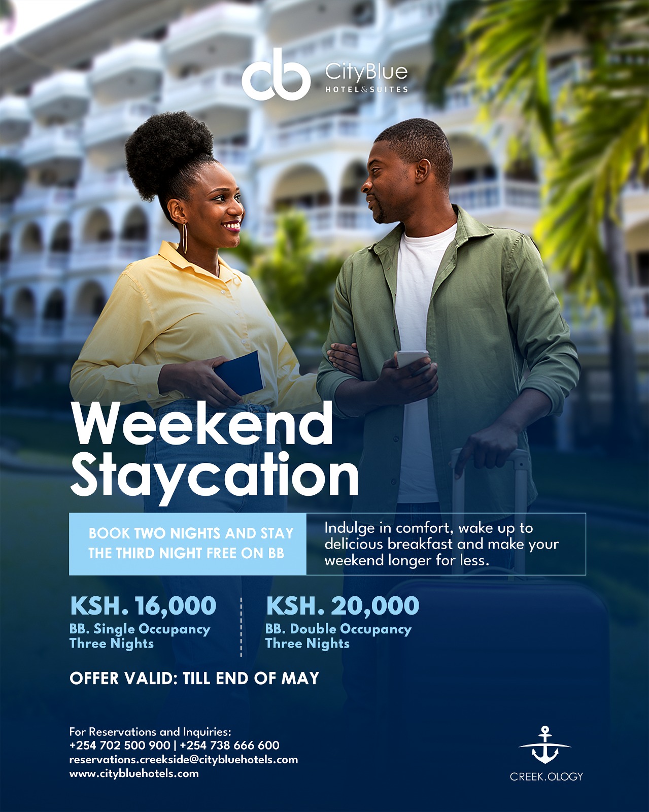 Weekend Staycation at City Blue Hotel, Nyali: 3 Nights for the Price of 2!