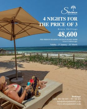 4 Nights for the Price of 3 at Silver Palm, Kilifi
